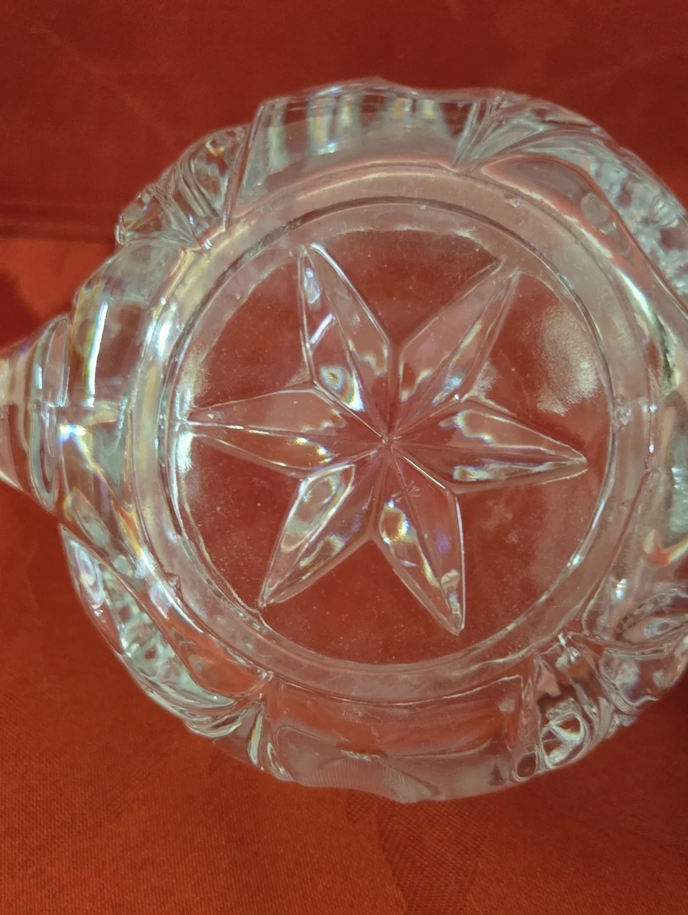 EAPG Etched Glass Creamer and Sugar Set With Sawtooth Edge And Daisy Pattern